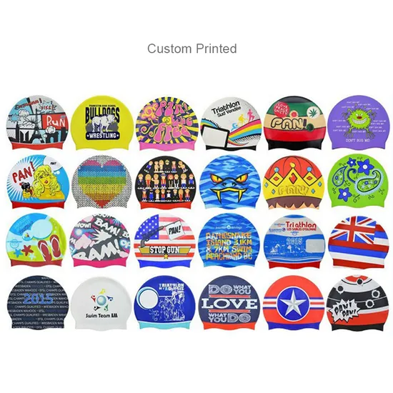 flache Schwimmkappe des Silikon-50g kundenspezifischer Logo Printing Adult Junior Swimming Hat